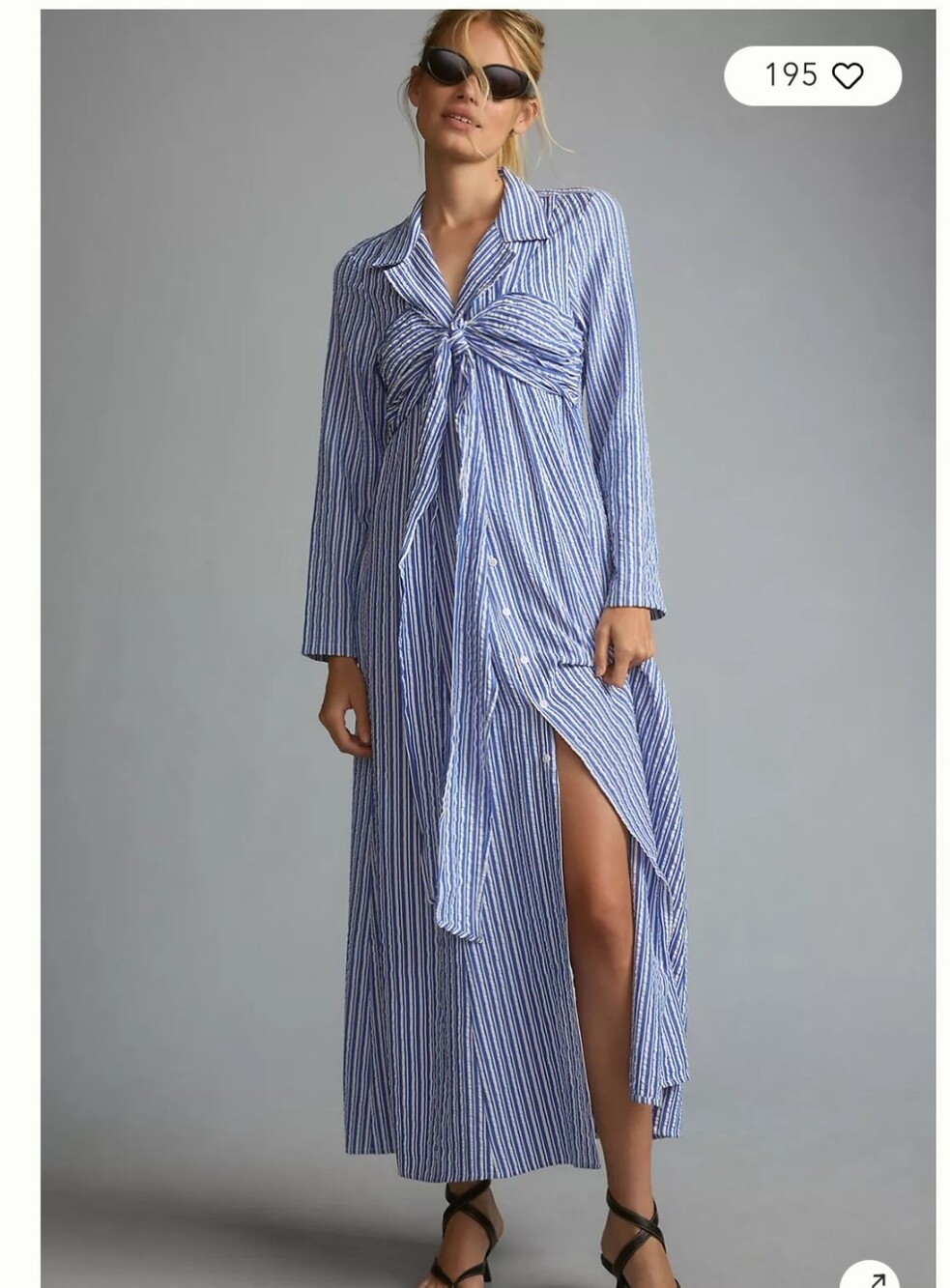 Anthropologie Porridge Tie-Front Shirt Dress Size Large Nwt